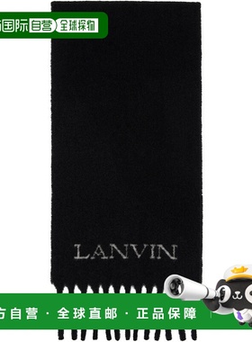 1h可退 香港直邮Lanvin 朗雯 男士 黑色 Fringed Wool 围巾 AWSAF