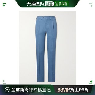 UPNPEH0 香港直邮潮奢 男士 Kiton 直筒褶裥莱赛尔纤维混纺西装 裤