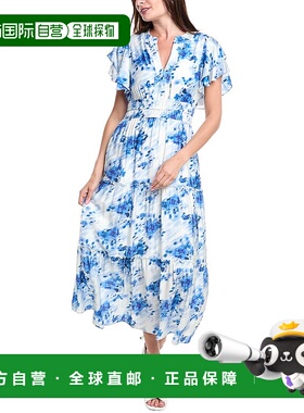 自营 Julia Jordan Berkley Faille Midi连衣裙-蓝色 美国奥莱直