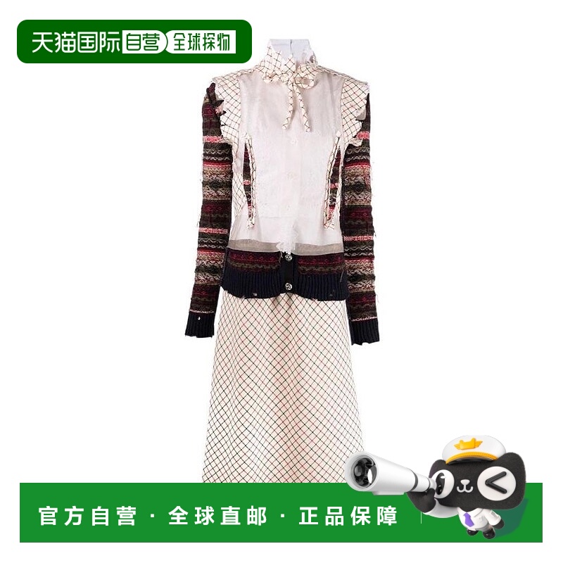 香港直邮Maison Margiela 格纹拼接中长连衣裙 S51CU0258S54039