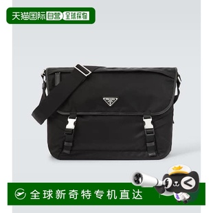香港直邮Prada 男士 1h可退 普拉达 皮革饰边邮差包 Nylon