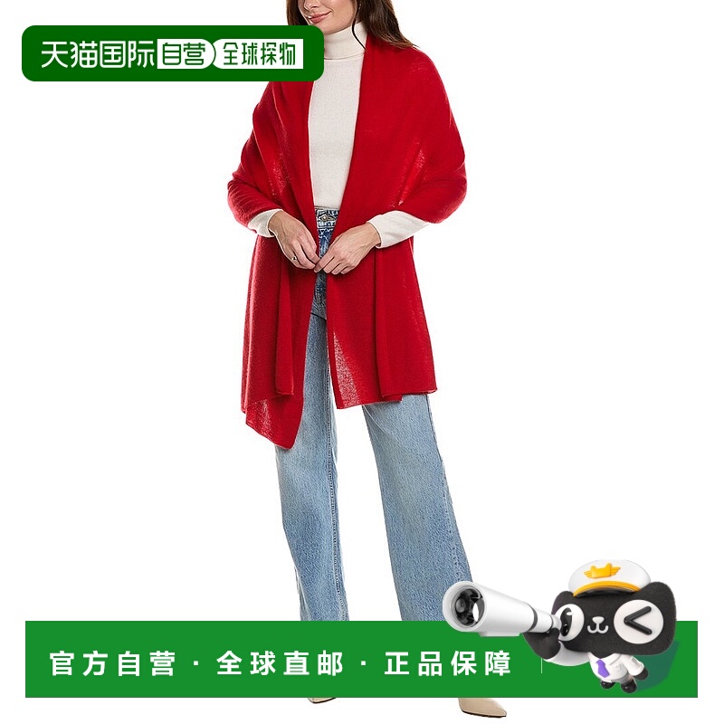 自营La Fiorentina Wool & Cashmere-Blend Travel Wrap - red 美