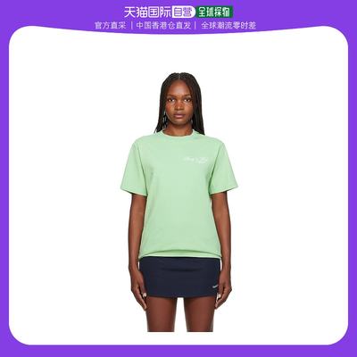 香港直邮潮奢 SPORTY & RICH 女士绿色 Villa T 恤针织印花