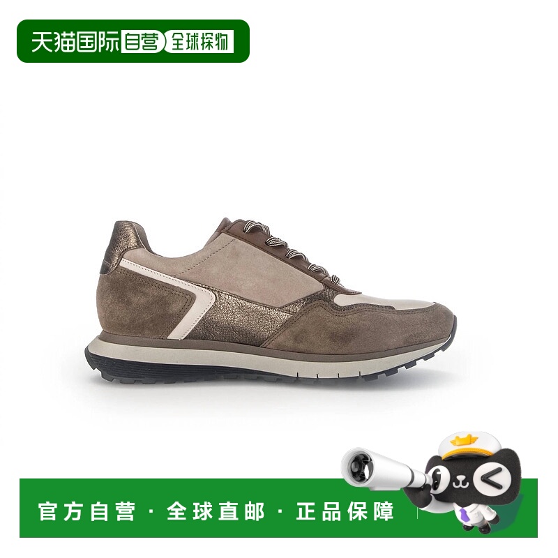 自营gabor棕色Lavaredo Velour Met Latte Farro Champ女式运动鞋