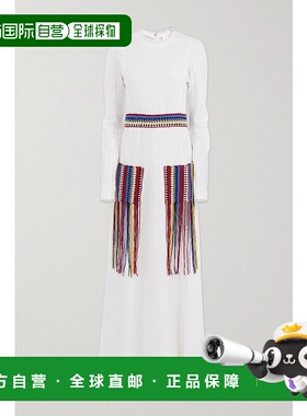 香港直邮Chloe 蔻依 女士 钩编洗水亚麻长款连衣裙 CHC22SRO14035
