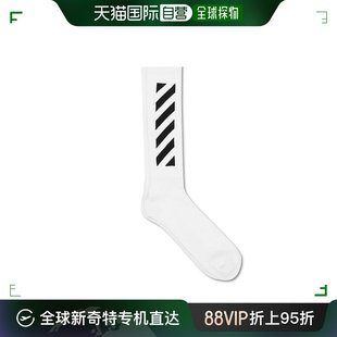 男女同款 香港直邮OFFWHITE 棉质白色休闲百搭中筒袜OMRA001R20120