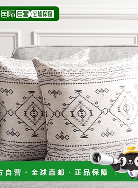 自营 Safavieh Samira 枕头 - 米色/黑色 美国奥莱直发
