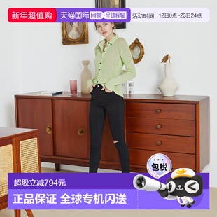 1h可退 日本直邮CLANE 女士立领黑色蕾丝长袖衬衫 181051102