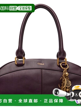 香港直邮Chloe 蔻依 女士 酒红色 Soft Leather Bowling 手提包 C