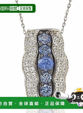 自营 Suzy Levian 纯银蓝宝石和钻石口音吊坠 - 蓝色 美国奥莱直
