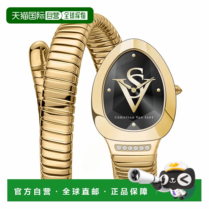 自营Christian Van Sant Women's Naga Black Dial Watch - black