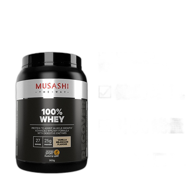 澳大利亚直邮musashi武飒士运动健身增肌乳清蛋白粉900g香草味
