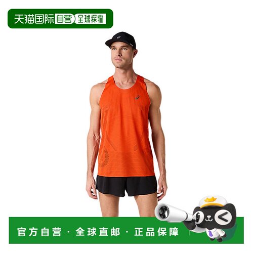 日本直邮ASICS 无袖套头圆领 跑步背心 男款吊带