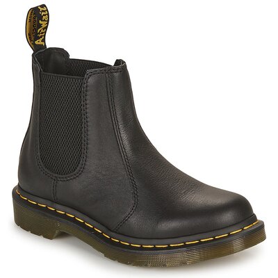 欧洲直邮dr. martens 女士黑色光面皮革短筒平底时尚复古切尔西靴
