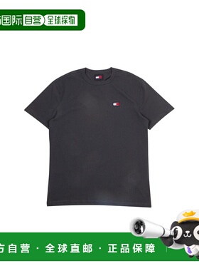 自营欧洲直邮Tommy Jeans Reg Badge Tee男士炭黑色短袖T恤