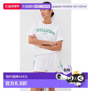 1h可退 香港直邮SPORTY & RICH 女士 Wellness Ivy 植绒短袖圆领