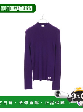 日本直邮中古Burberry博柏利女S级99新knit针织羊毛上衣紫色