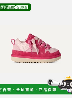 自营欧洲直邮UGG Lo Lowmel儿童粉红色运动鞋拖鞋魔术贴