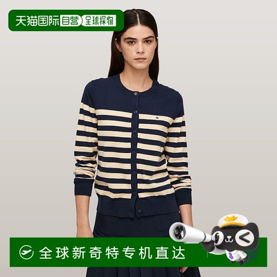 日本直邮Tommy Hilfiger 休闲简约小绣标纽扣圆领开衫外套针织衫