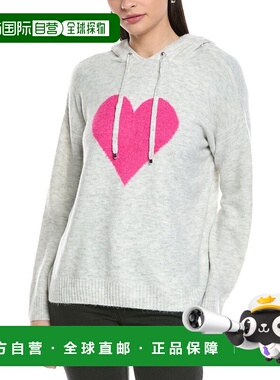 自营Vince Camuto Heart Motif Hoodie - Gray 卫衣美国奥莱直发