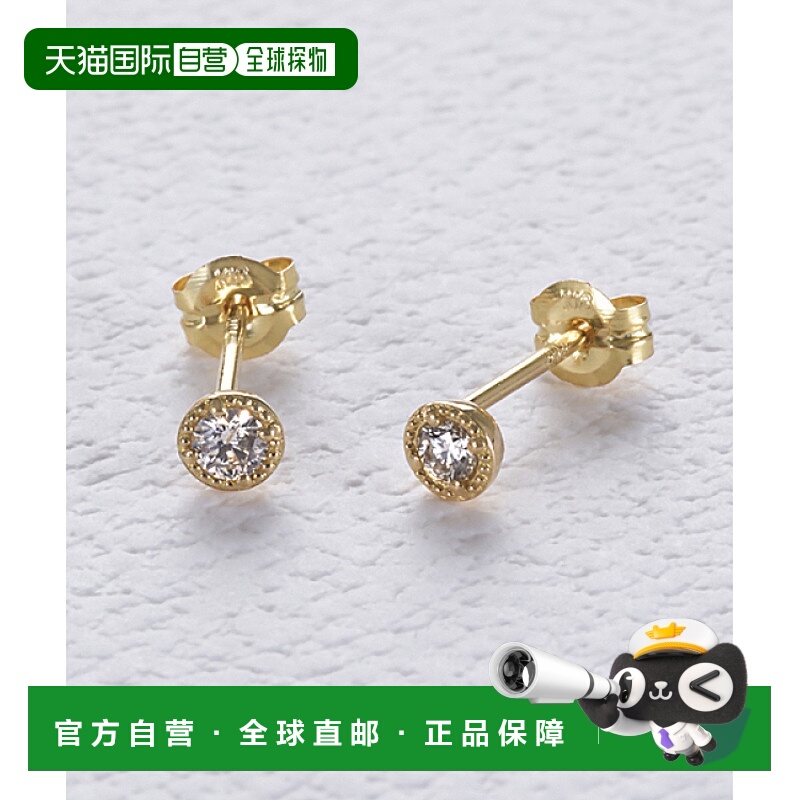 1h可退 日本直邮agete 阿卡朵 agete 女士K18钻石耳环 优雅时尚