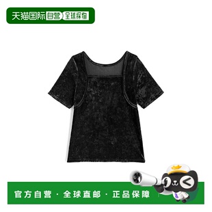 日本直邮日潮 GRL 闪亮天鹅绒方领上衣  zi463牛仔裤裙子外套