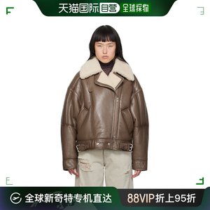 香港直邮潮奢 Acne Studios 艾克妮 女士 棕色平驳领毛皮夹克 A70