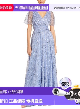 自营 Theia Sabine V领串珠礼服-灰色 连衣裙美国服饰直发奥莱