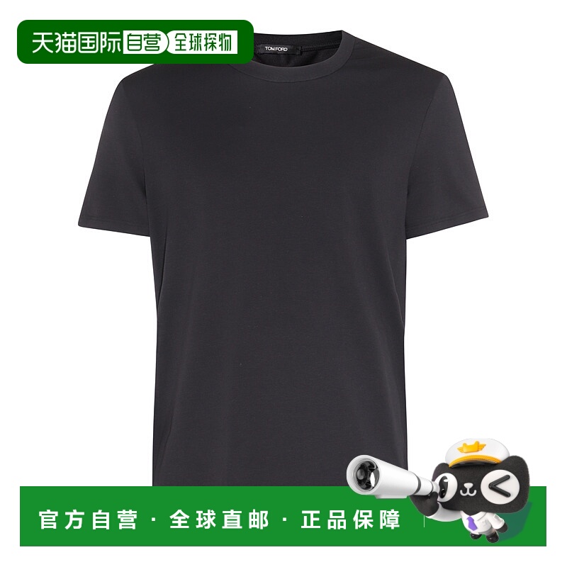 香港直邮Tom Ford 汤姆 福特 男士 黑色棉质T恤 T4M081410002