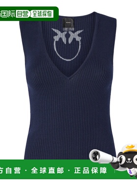 香港直邮PINKO 女士背心吊带 104808A1KWF92 SS2025 蓝色 无袖罗