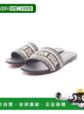 日本直邮中古Dior迪奥女S级99新mule sandals高跟凉鞋帆布鞋蓝色