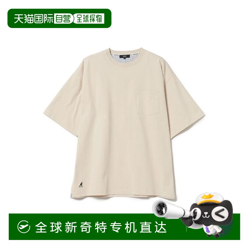 日本直邮beams 纯色胸前口袋设计圆领短袖T恤 男款