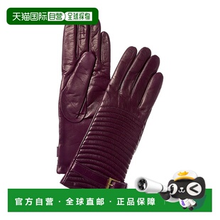 自营Portolano Quilted Cashmere-Lined Leather Gloves - purple