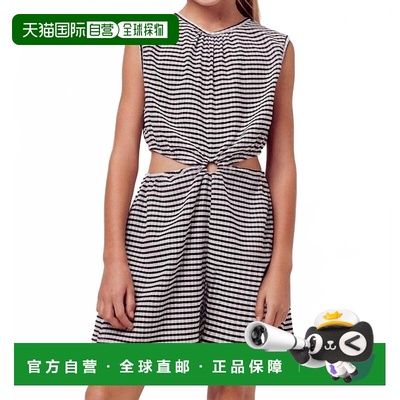 自营mayoralKids Jacquard Gingham Cutout Jumpsuit In Black/wh