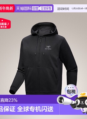 加拿大直邮始祖鸟Emblem Fleece男款拉链徽标连帽修身卫衣