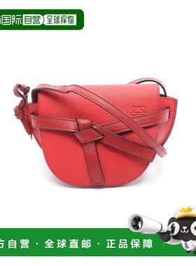 1h可退 日本直邮中古Loewe罗意威女包A级95新Gate牛皮斜挎包红色