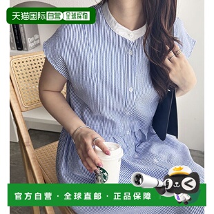 日本直邮GeeRA 牧师配色腰部褶皱衬衫连衣裙 [R04609EW14259] 连