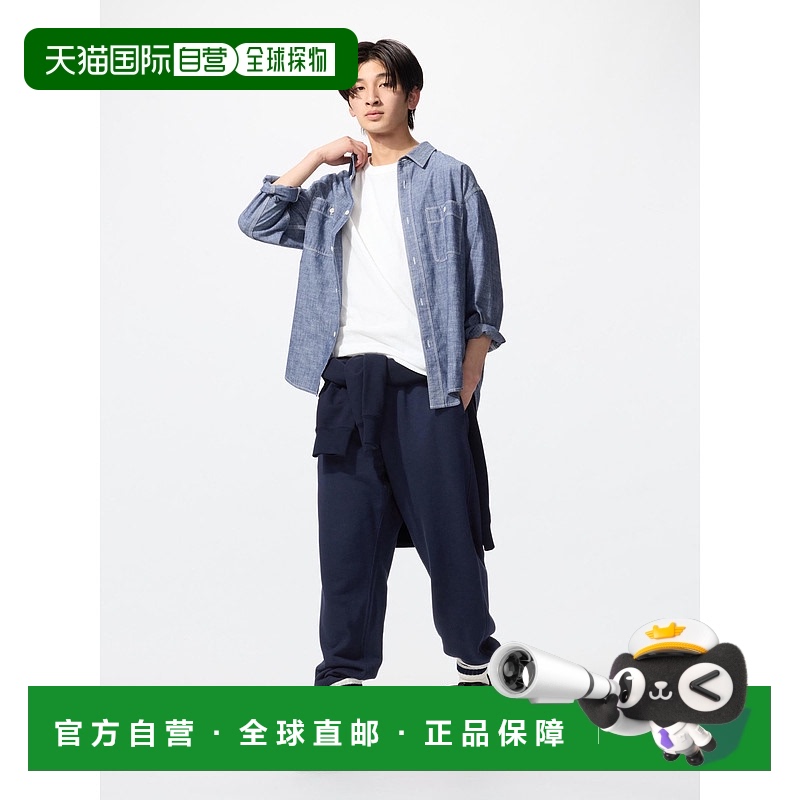 日潮跑腿UNIQLO优衣库男裤棉质宽松休闲裤收口运动裤长裤479801新