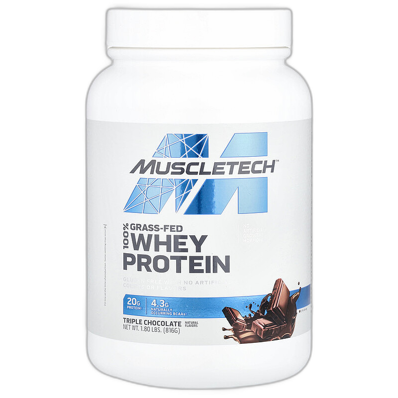 香港直发MUSCLETECH全草饲乳清蛋白粉巧克力味816g