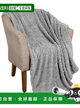 自营Superior 北极波西米亚风针织提花抓绒毯子中等重量蓬松床上