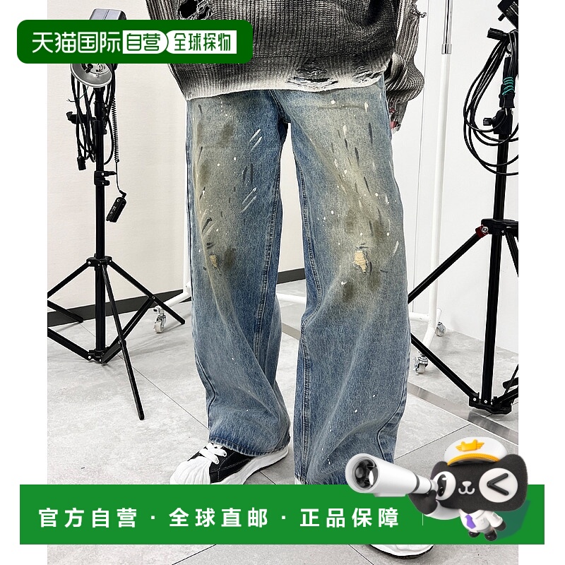 1h可退 日本直邮Figments男女同款涂鸦设计宽松牛仔裤 FG25SS082