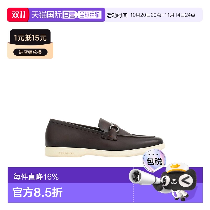 香港直邮Salvatore Ferragamo Gancini 装饰乐福鞋 028298