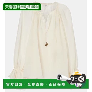 蔻依 Chloe 女士 褶皱真丝乔其纱衫 1h可退 上衣女装 香港直邮潮奢
