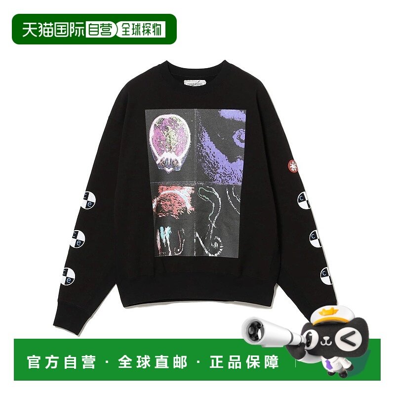 1h可退 日本直邮C.E 男装 宽松版型 圆领卫衣 图案印花 日本製 75