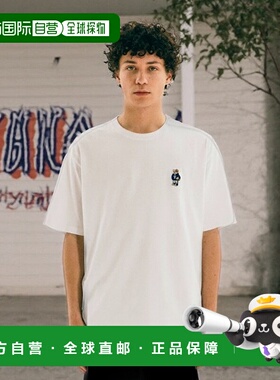 韩国直邮YALE (23SS) EMBROIDERY UNIVERSITY DAN TEE WHITET恤YC