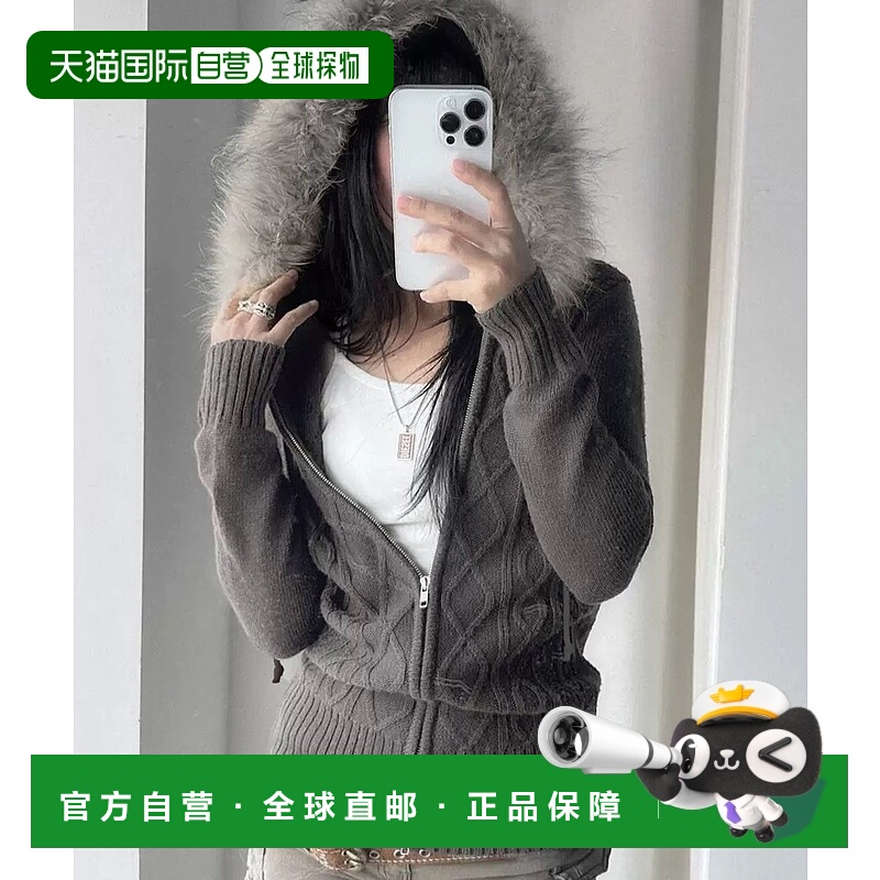 1h可退 日本直邮WESTSEA 女装 加厚针织半拉链连帽衫 仿毛绒设计