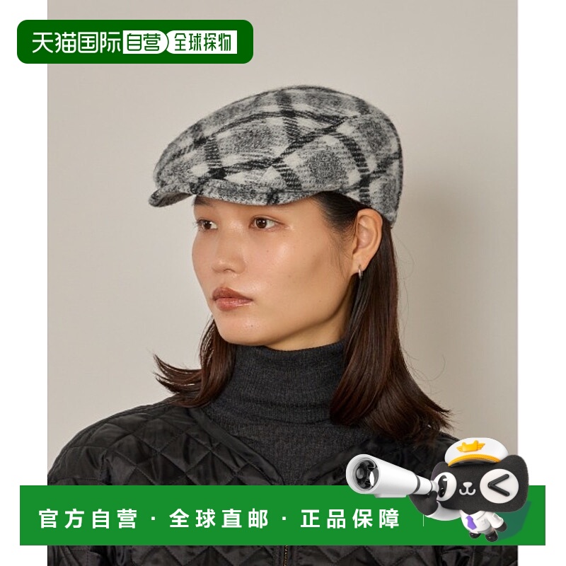 1h可退 日本直邮arth 女士秋冬大格纹莫瑟尔软呢狩猎帽 日本制造