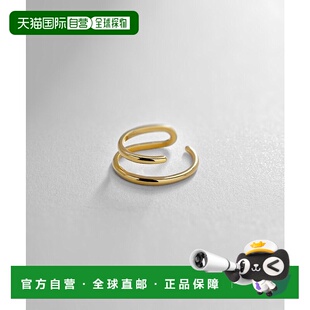 日潮跑腿COCOSHNIK 银色镀金双圈月贝耳夹(单耳)00耳骨夹