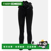 香港直邮magda butrym 女士 1h可退 花朵嵌花天鹅绒打底裤 001336