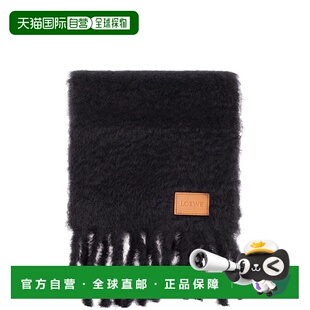 香港直邮LOEWE 女士围巾 FSA6SS1X050BLACK CO 黑色 Scarf with l